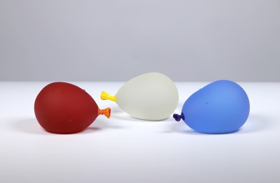 Water Balloon Trio 3- Sunset Orange w/ droplets, Lemonade, Cool Breeze w/ droplets