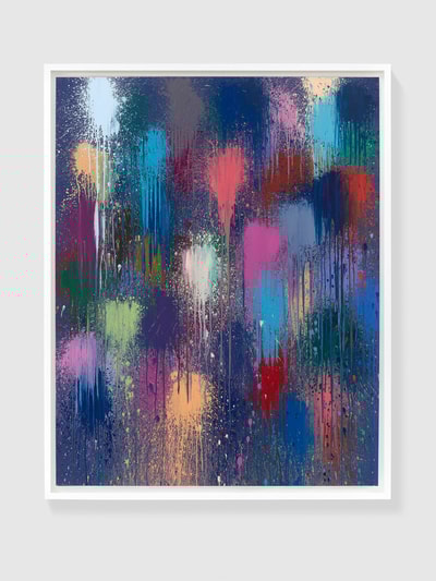 Ian Davenport - Dark Blue Flare, 2022