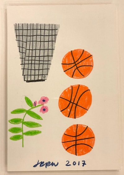 Jonas Wood - Basketball and Plant, 2017