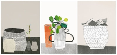 Jonas Wood - Untitled (Set of 3), 2009