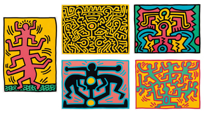 Keith Haring - Growing 1-5 (Littmann PP. 88 -91), 1988