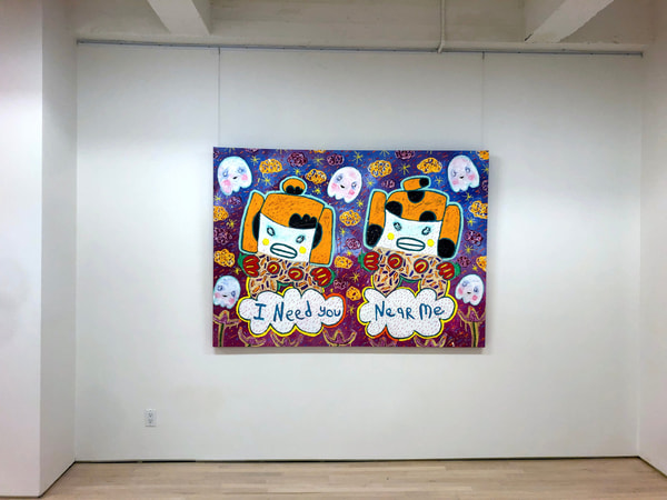 Adam Handler - I Need You Near Me, 2021, Oil stick & acrylic on canvas