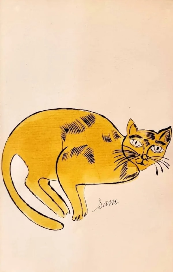 Andy Warhol - F.S. IV 67A, from 25 Cats Named Sam, ca . 1954