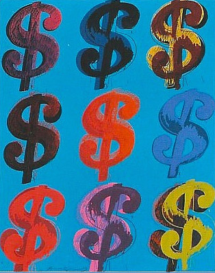 Andy Warhol - $ (9) (Blue) F.S. II 285-286, 1982