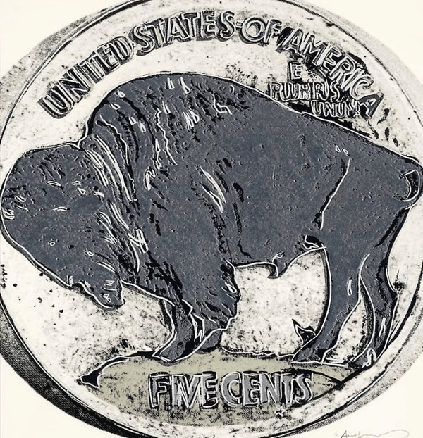 Andy Warhol - Buffalo Nickel F.S. II 374, from Cowboys and Indians, 1986