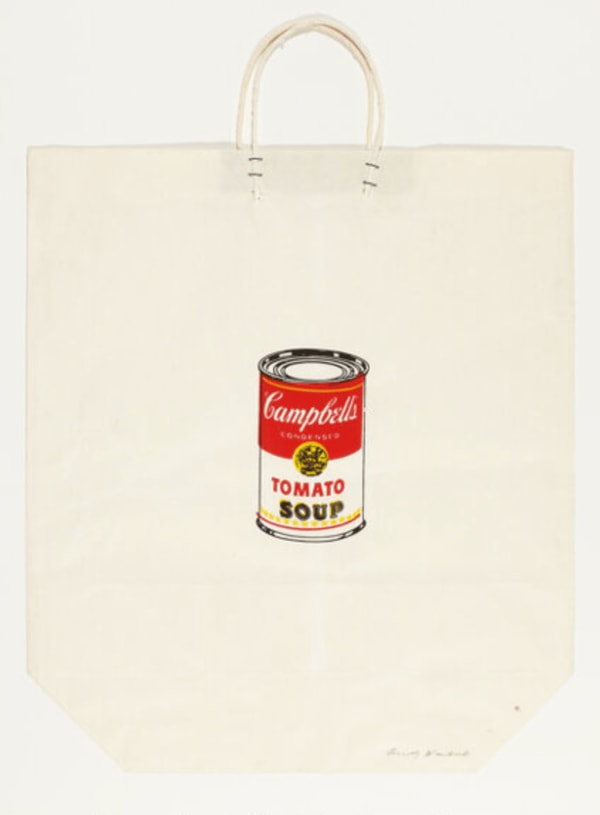 Andy Warhol - Campbell's Soup Can (Tomato)  F.S. II 4, 1964, Screen print on shopping bag