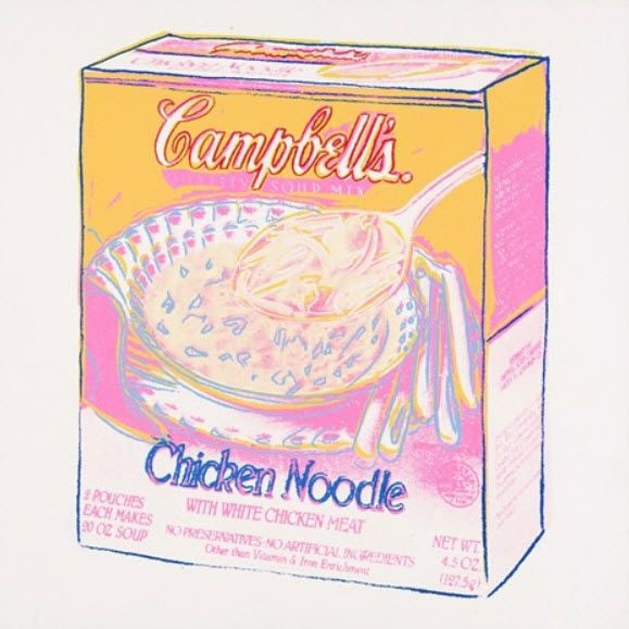 Andy Warhol - Chicken Noodle Soup, 1986, Synthetic polymer and silkscreen on canvas