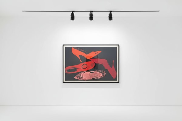 Andy Warhol - Diamond Dust Shoes Black & White (Unique), 1980, Screen print with diamond dust on Arches Aquarelle paper