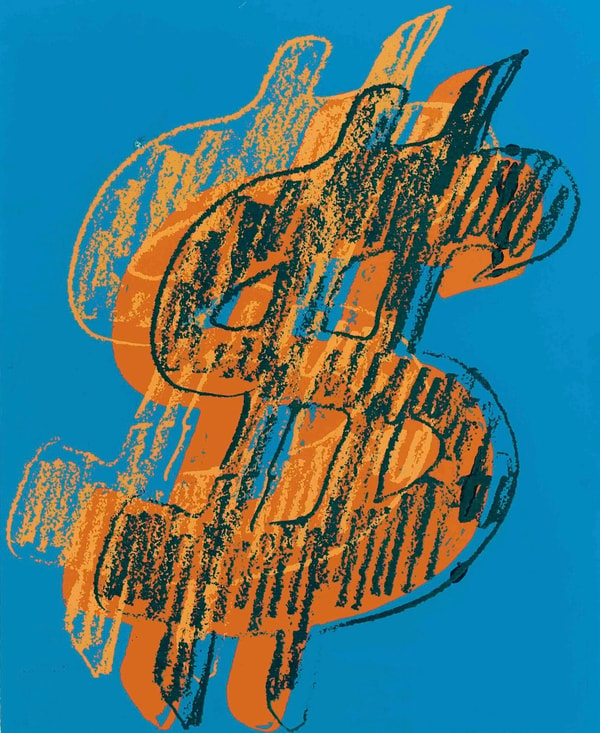 Andy Warhol - Dollar Sign F.S. II 280 Blue and Orange, 1982