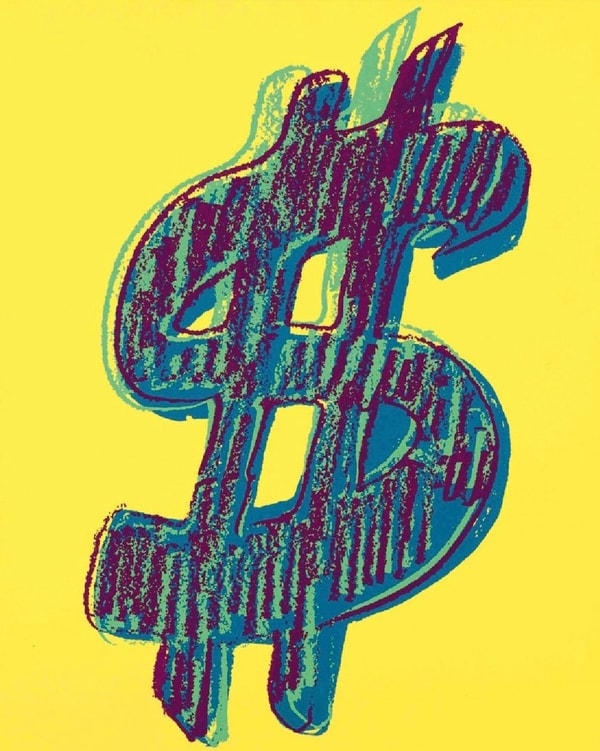 Andy Warhol - Dollar Sign F.S. II 280 Yellow and Purple, 1982