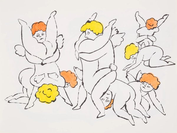 Andy Warhol - F.S. IV95A In The Bottom Of My Garden, 1956, Offset color lithograph heightened with watercolor