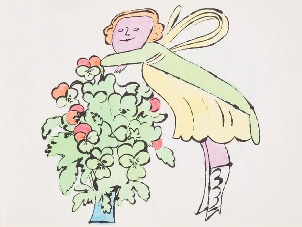 Andy Warhol - F.S. IV98A In The Bottom Of My Garden, 1956, Offset color lithograph heightened with watercolor