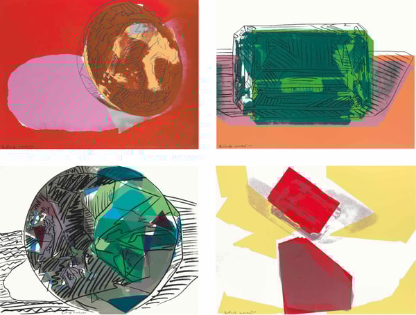 Andy Warhol - Gems F.S. II 186-189, 1978, The complete set of four screen prints on Strathmore Bristol paper