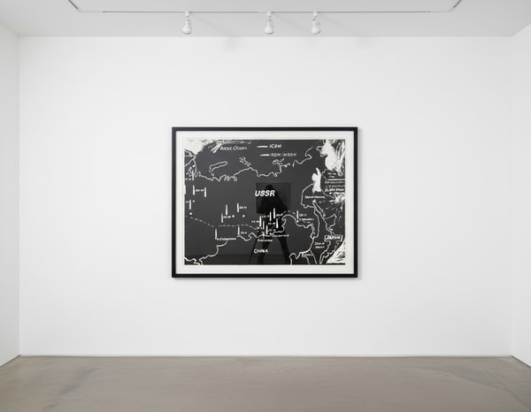 Andy Warhol - Map Of Eastern U.S.S.R. Missile Bases Negative, 1985-86, Acrylic on canvas