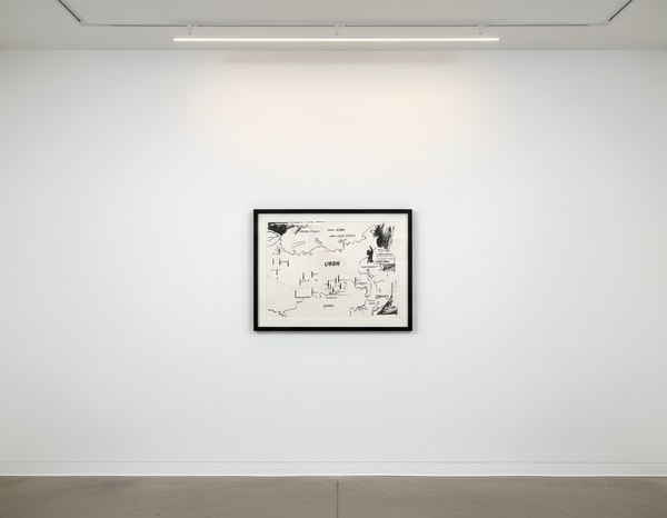 Andy Warhol - Map Of Eastern U.S.S.R. Missile Bases Positive, 1985-86, Acrylic on canvas