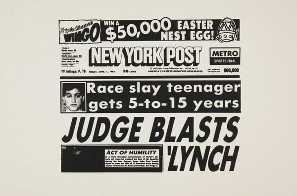 Andy Warhol - New York Post (Judge Blasts Lynch) F.S. IIIA 46, 1983