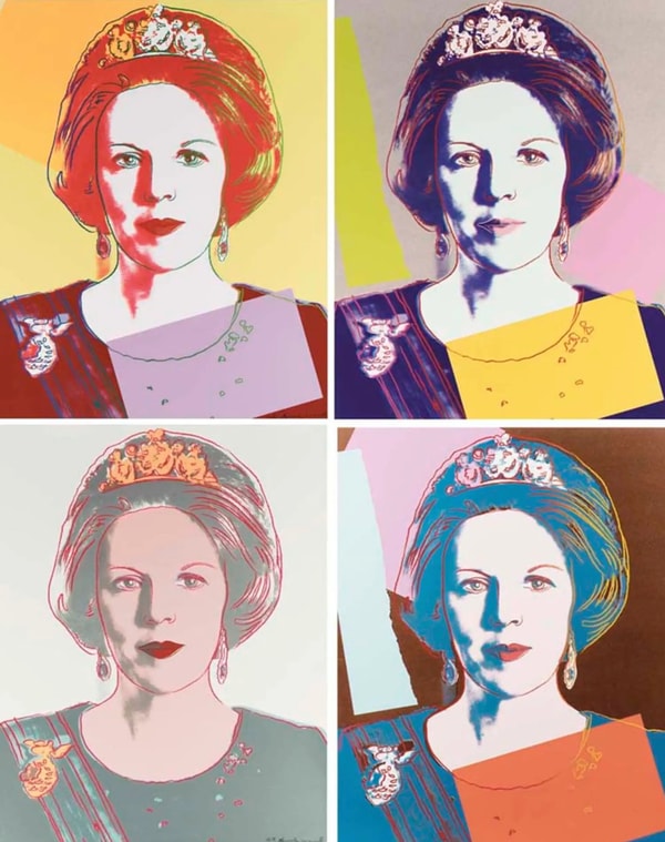 Andy Warhol - Queen Beatrix of the Netherlands F.S. II 338-341, from Reigning Queens, 1985
