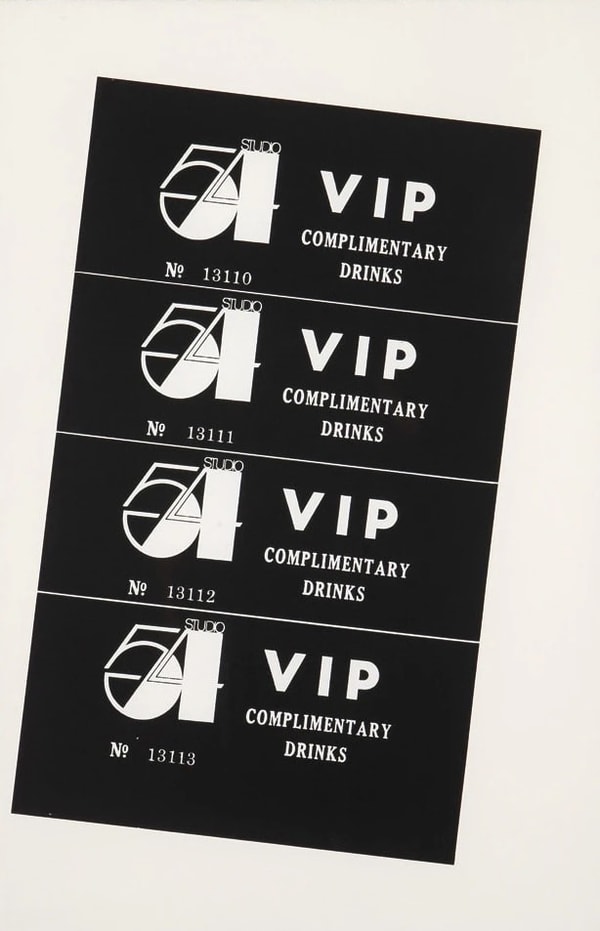Andy Warhol - Studio 54 Complimentary Drink Invitation F.S. IIIA 16, 1978