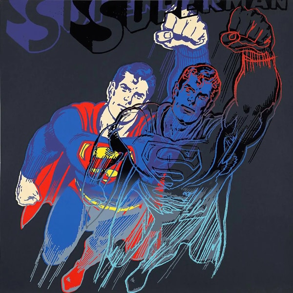 Andy Warhol - Superman F.S. II 260, from Myths, 1981, Screen print in colors with diamond dust on Lenox Museum Board