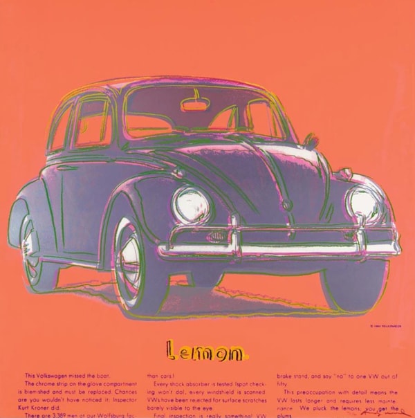 Andy Warhol - Volkswagen Trial Proof TP 11/30 from Ads, 1985
