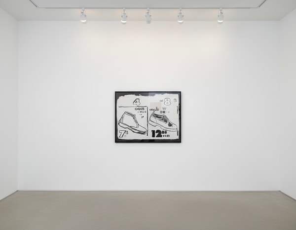 Andy Warhol - Working Boots Positive, 1985-86, Synthetic polymer and silkscreen ink on canvas