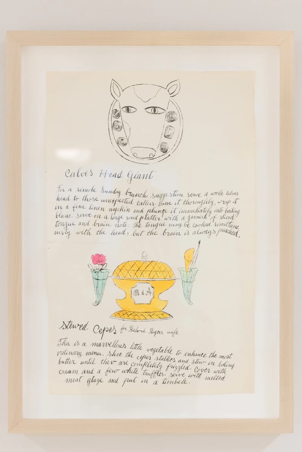 Andy Warhol - Calves Head Giant and Stewed Cepes F.S. IV 129A, From Wild Raspberries, 1959