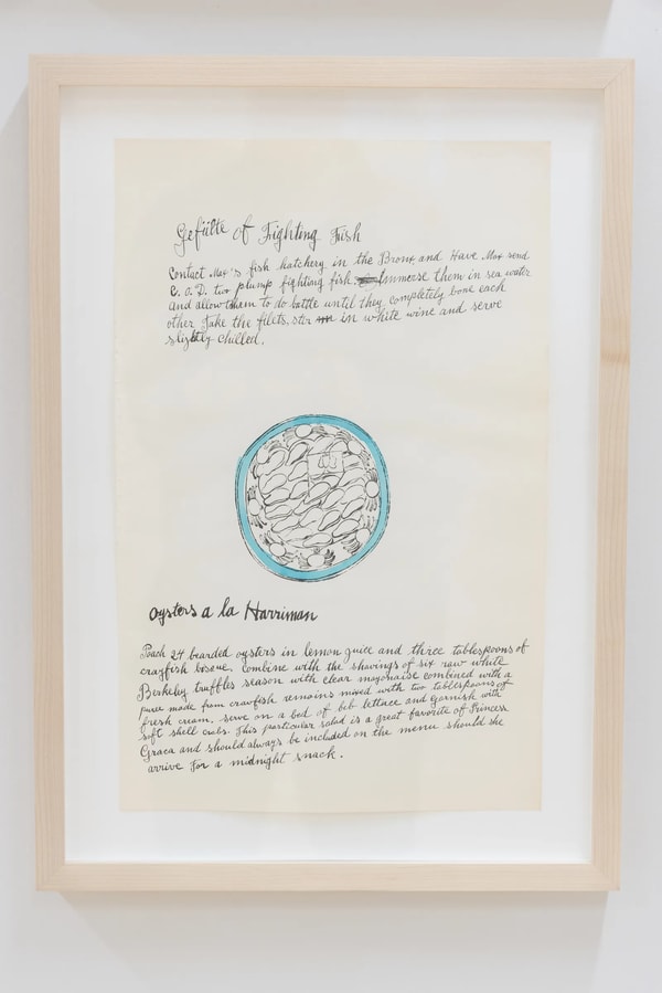 Andy Warhol - Gefulte Of Fighting Fish and Oysters A La Harriman F.S. IV 132A, from Wild Raspberries, 1959