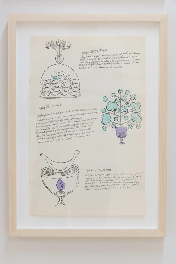 Andy Warhol - Sheep's Trotter Poulette, Stuffed Morels, Gullis Of Hazel Hen F.S. IV 142A, from Wild Raspberries, 1959, Off...