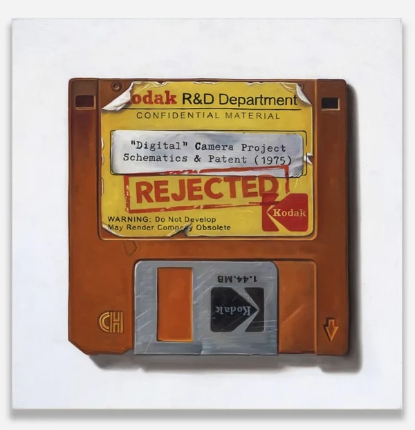 Arlo Sinclair - Kodak: Too Big to Fail, 2025, Oil on canvas
1/1 Unique
Signed on verso + COA