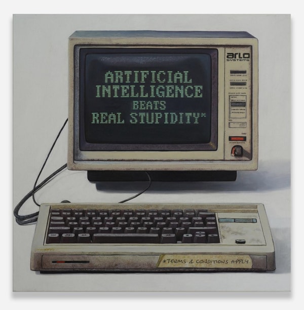 Arlo Sinclair - Real Stupidity (Computer), 2025, Unframed: 80 cm (W) x 80cm (H)Framed: 90cm (W) x 90cm (H) x 4cm (D)