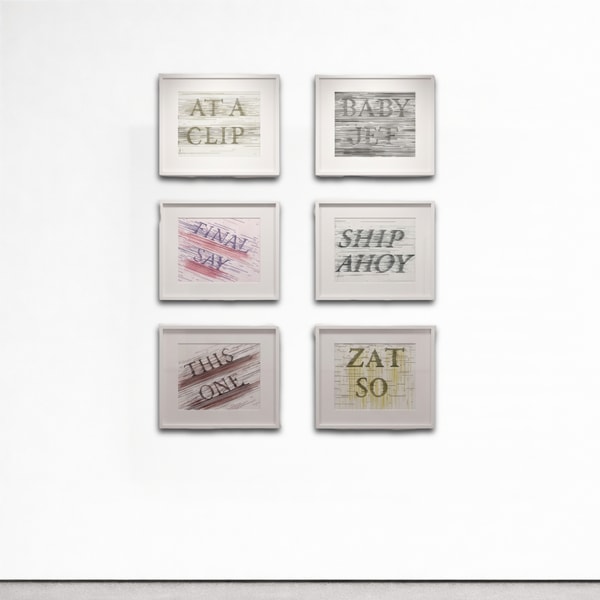 Ed Ruscha - This One, Zat So, Baby Jet, Ship Ahoy, At A Clip, and Final Say (six prints), 2023