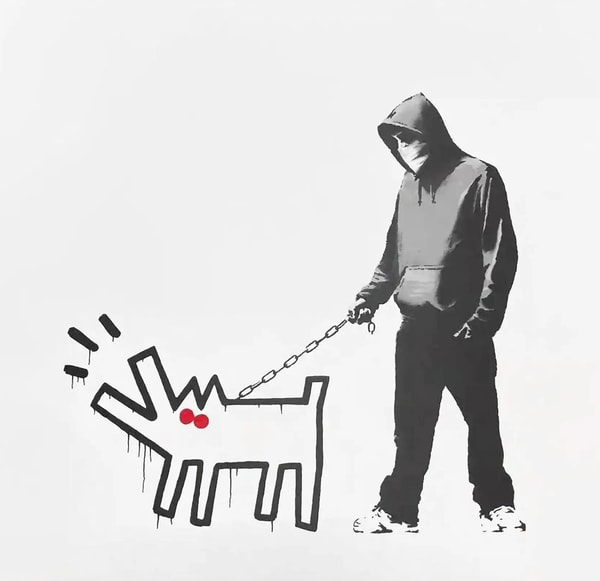 Banksy - Choose Your Weapon White Hand Finished, 2010, Screen print