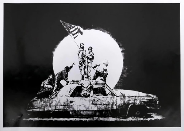 Banksy - Flag (Silver) (Unsigned), 2008