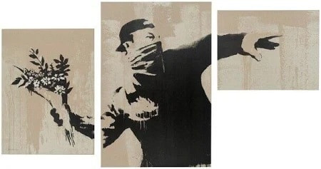 Banksy - Flower Thrower Triptych, 2019