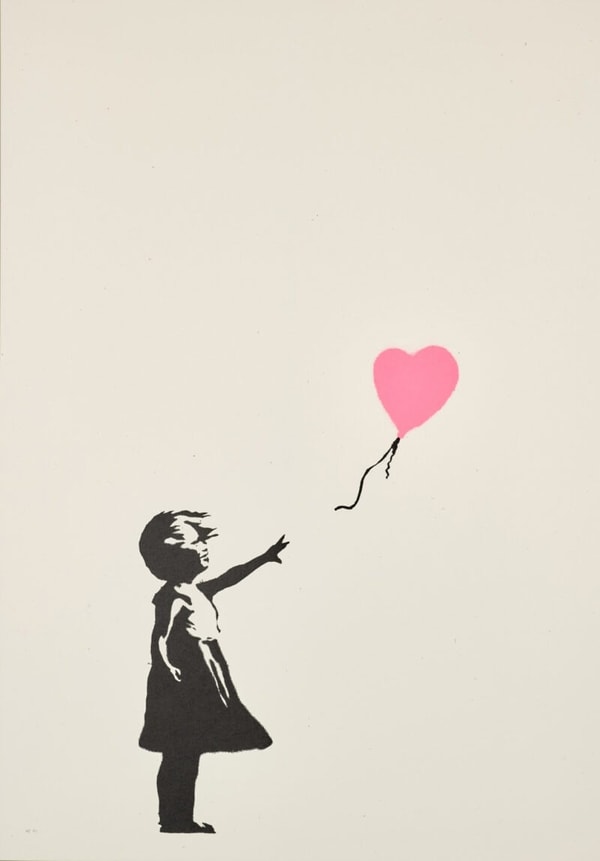 Banksy - Girl With Balloon Pink AP, 2004