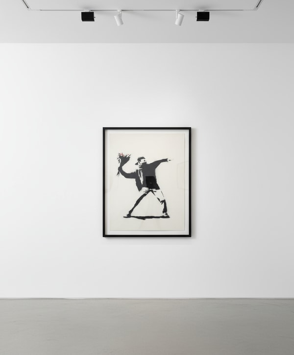 Banksy - Love Is In The Air Flower Thrower Canvas, 2002