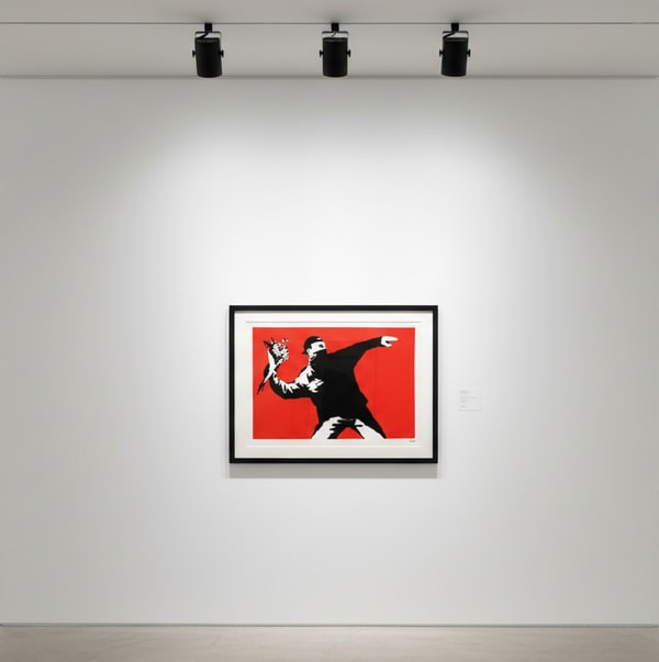 Banksy - Love Is In The Air Flower Thrower Signed, 2003