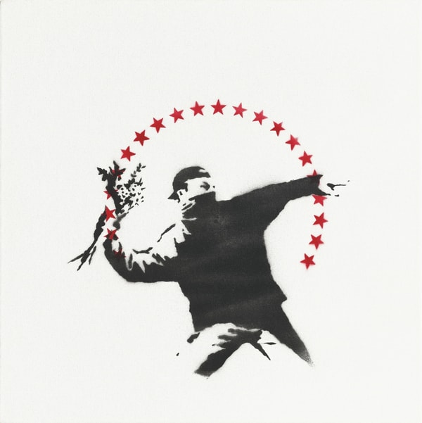 Banksy - Love Is In The Air With Stars, 2003