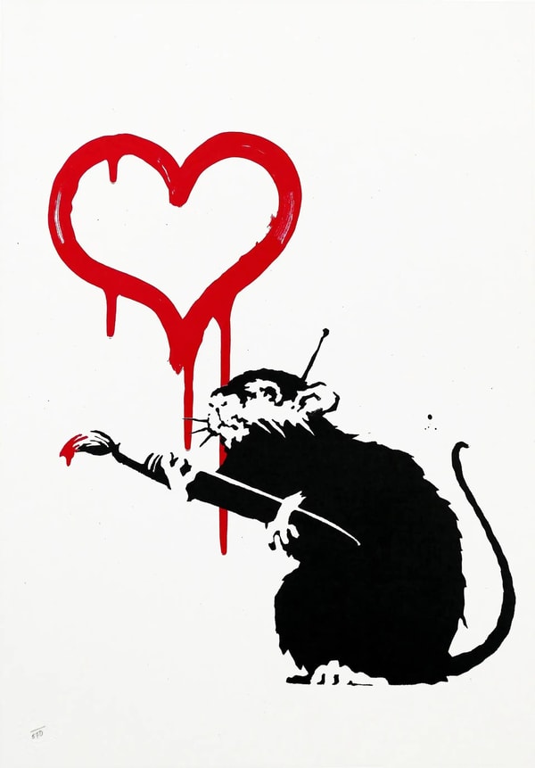 Banksy - Love Rat (Unsigned), 2004