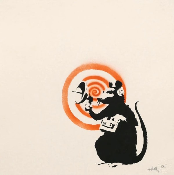 Banksy - Radar Rat (Signed), 2004, Screen print