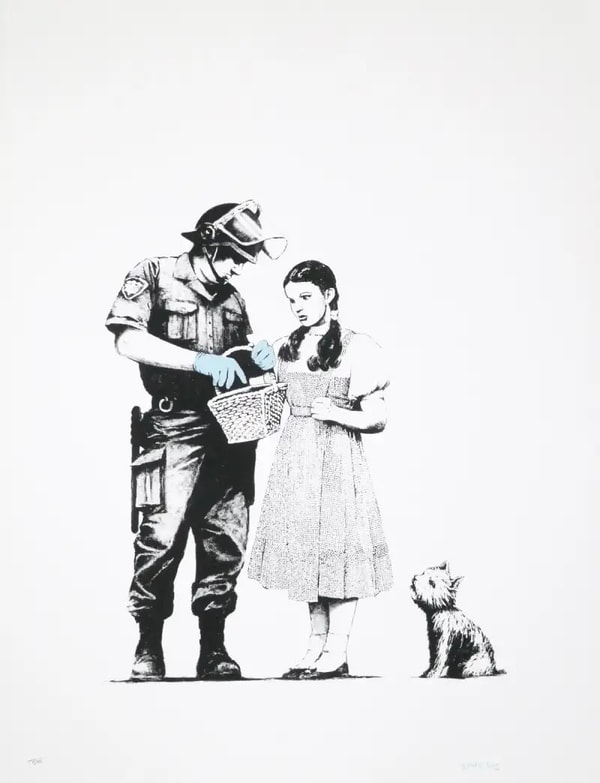 Banksy - Stop and Search (Signed), 2007, Screen print
Signed and numbered