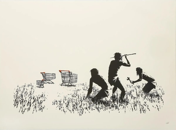 Banksy - Trolley Hunters (Black & White) (Unsigned), 2006
