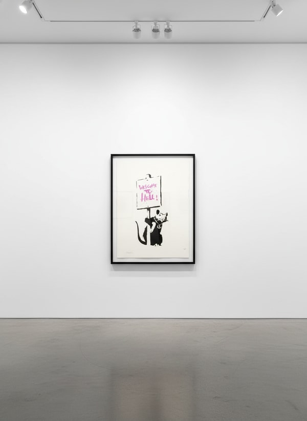 Banksy - Welcome To Hell (Pink), 2004, Screen print
Signed