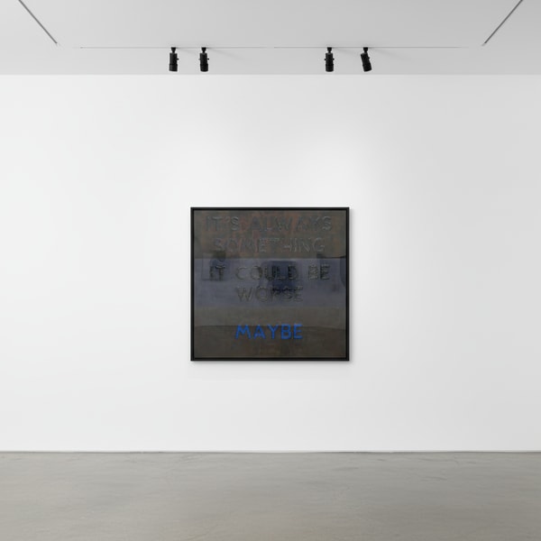 Mel Bochner - It's Always Something, 2021, Oil on handmade paper in three parts