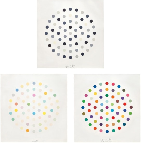 Damien Hirst - Cinchonidine / Ciclopirox Olamine / Cineole, 2004, Set of three Etchings