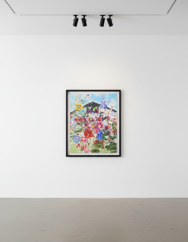 Damien Hirst - H14-2 Happiness, 2024, Laminated Giclée print on aluminium composite panel