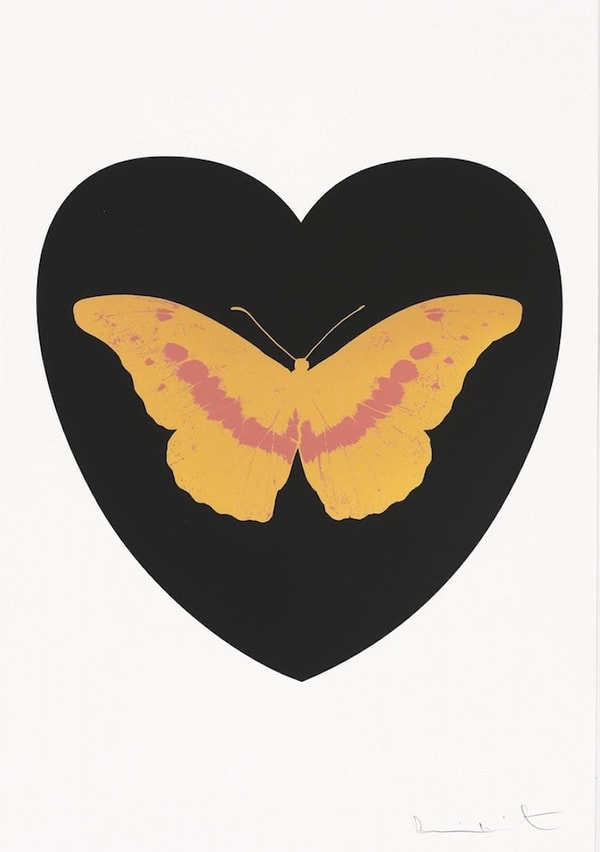 Damien Hirst - I Love You (Black, Cool Gold, Loganberry), 2015