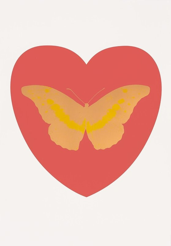 Damien Hirst - I Love You (Coral, Cool Gold, Oriental Gold), 2015