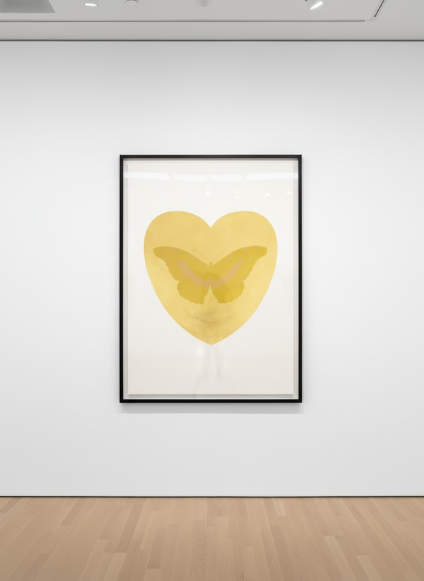 Damien Hirst - I Love You (Gold Leaf, Oriental Gold, Cool Gold), 2015, Silkscreen and 2 colour foil block on Somerset Sati...