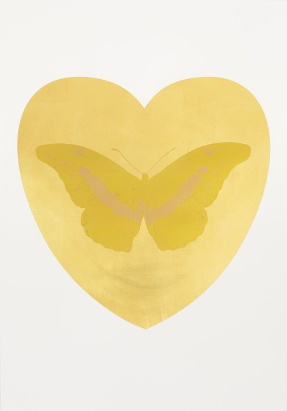 Damien Hirst - I Love You (Gold Leaf, Oriental Gold, Cool Gold), 2015